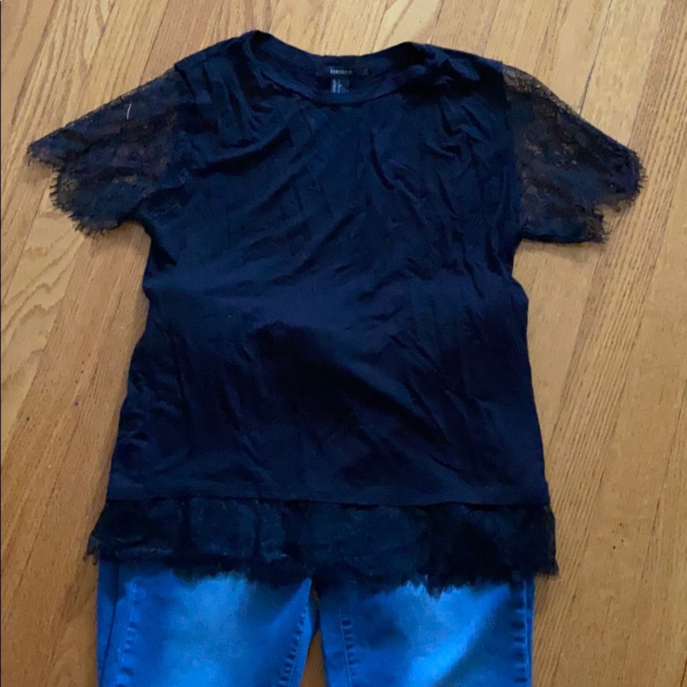 Lace trim top